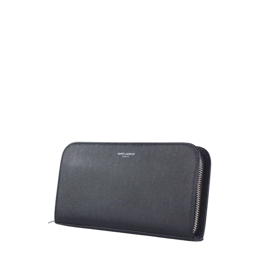 Saint Laurent Black Leather Coin Purse