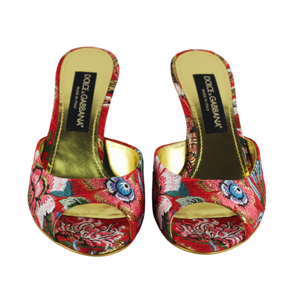 Dolce & Gabbana Multi-color Ciabatta Tacco Jacquard Orient