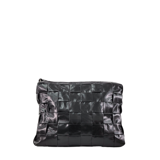 Bottega Veneta Black Intrecciato Document Cas Clutch Bag