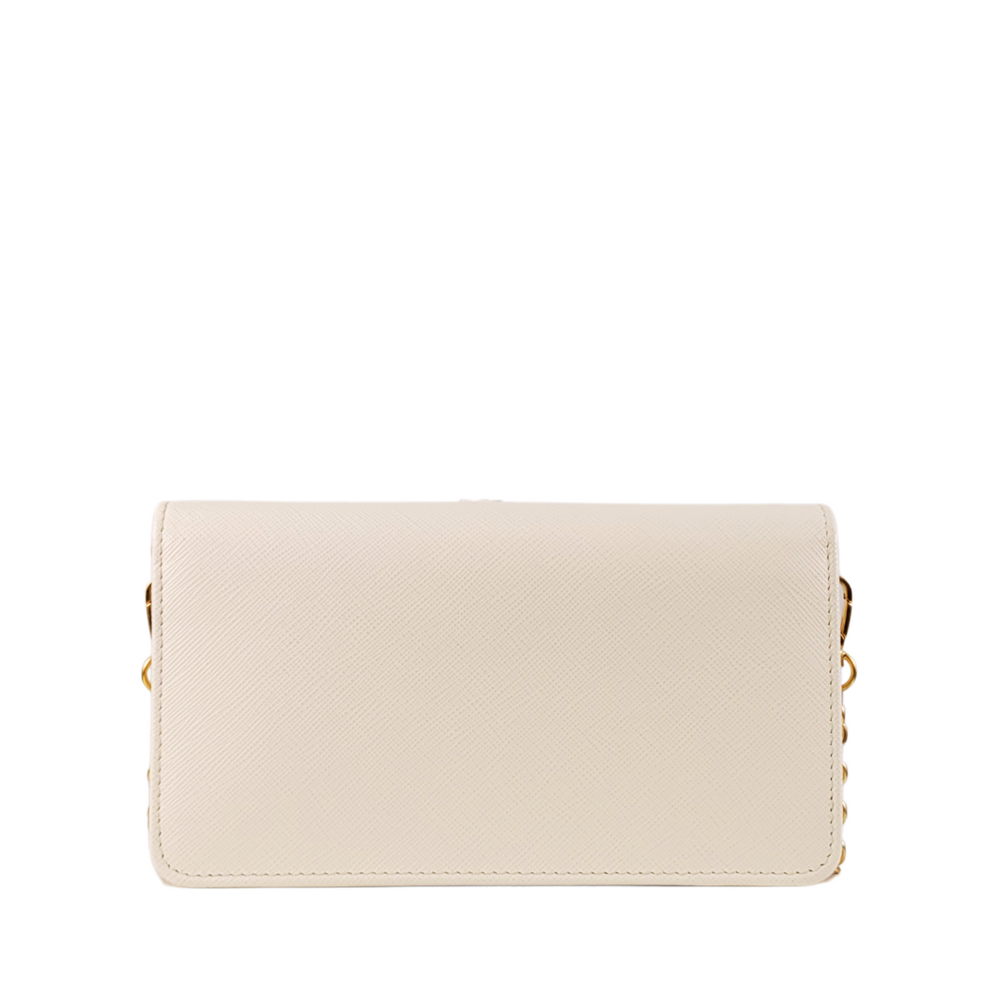 Prada Women's White Logo Plaque Clutch Bag