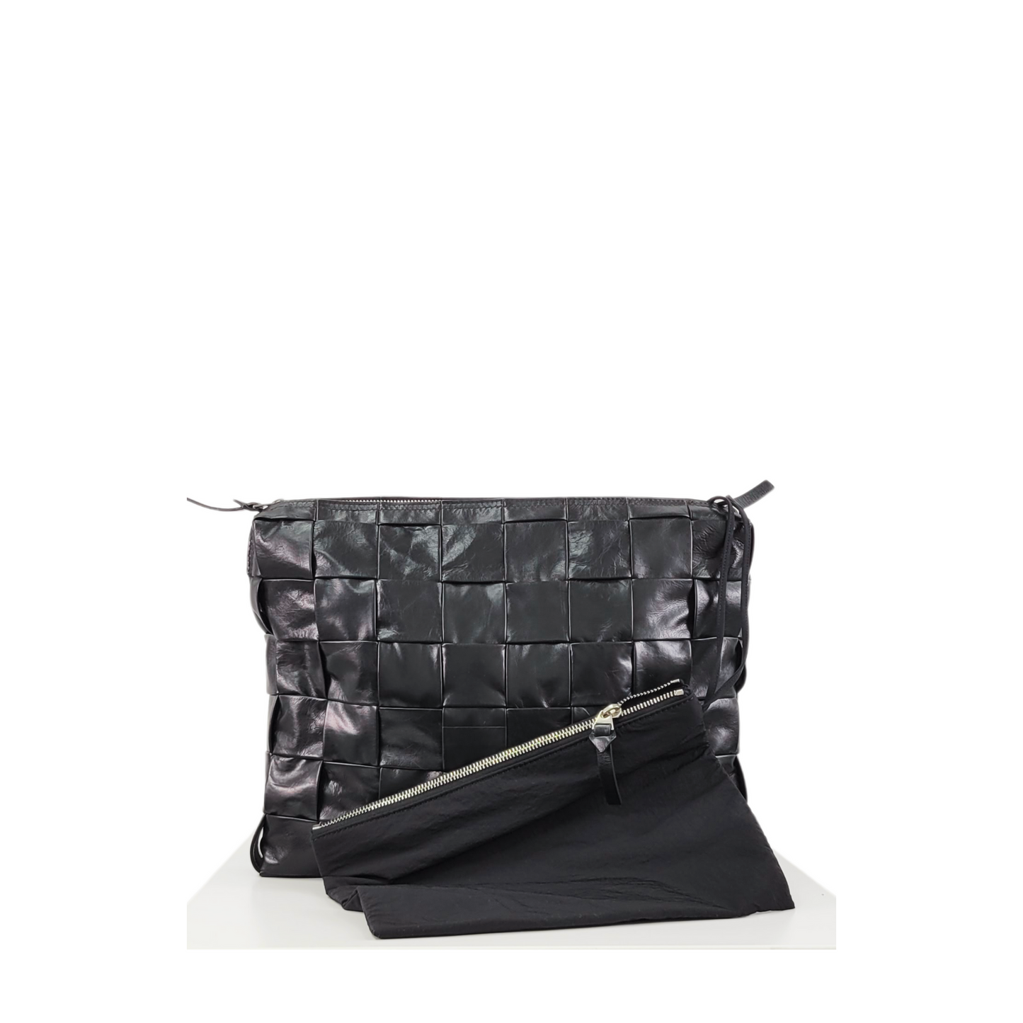 Bottega Veneta Black Intrecciato Document Cas Clutch Bag