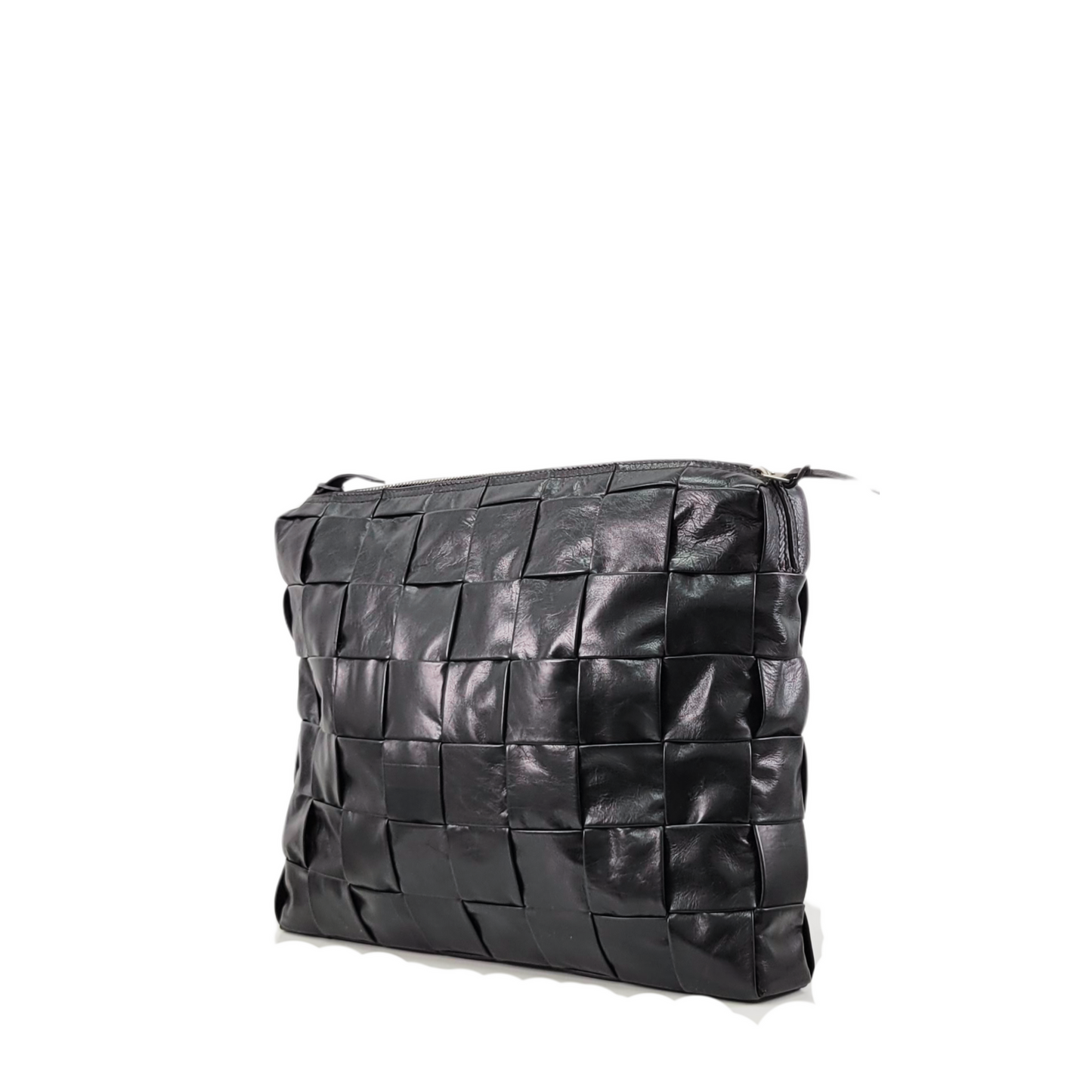 Bottega Veneta Black Intrecciato Document Cas Clutch Bag