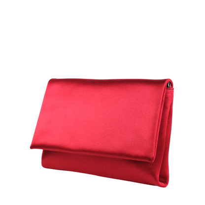 Casadei Red Satin Evening Clutch Bag