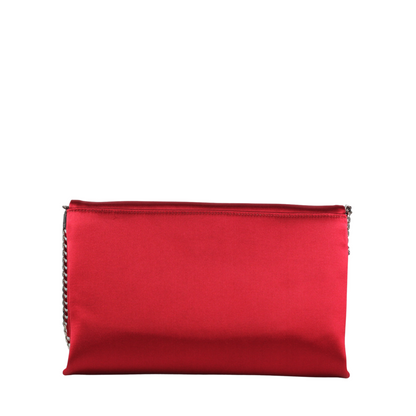 Casadei Red Satin Evening Clutch Bag