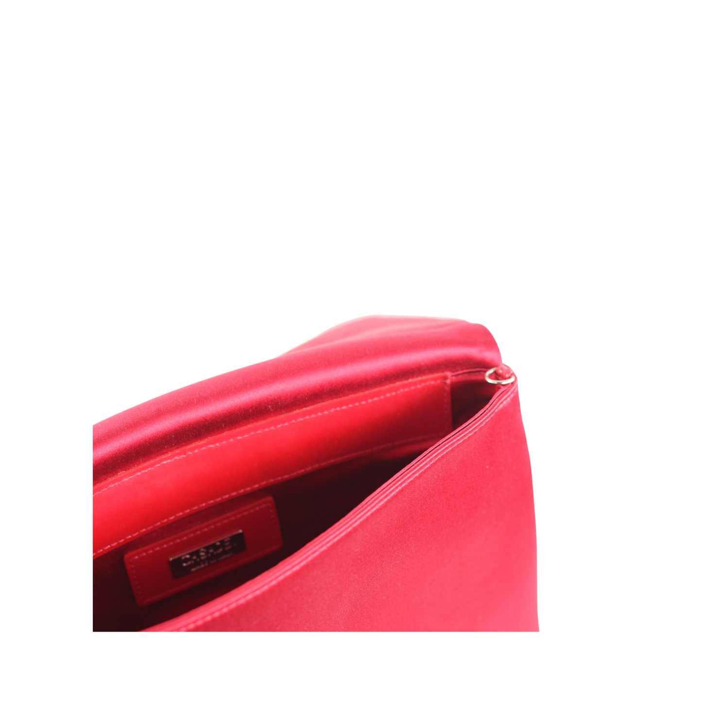 Casadei Red Satin Evening Clutch Bag