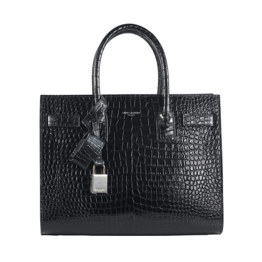 Sant Laurent Sac de Jour Nano Croc-effect Tote Bag