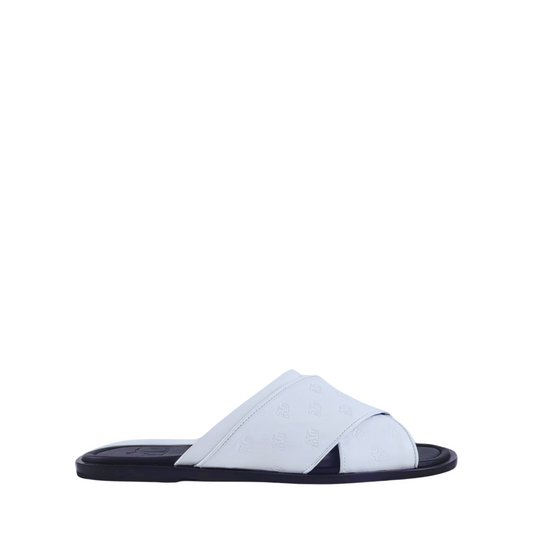 Angelo Galasso Men's Slipper White