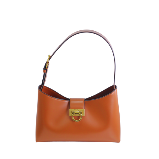 Ferragamo Trifolio Brown Shoulder Bag