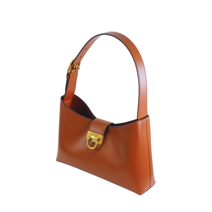 Ferragamo Trifolio Brown Shoulder Bag