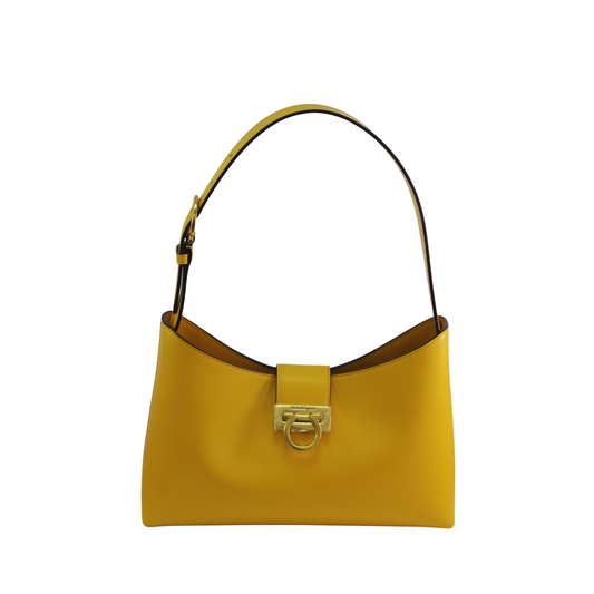 Ferragamo Trifolio Shoulder Bag Custard Yellow