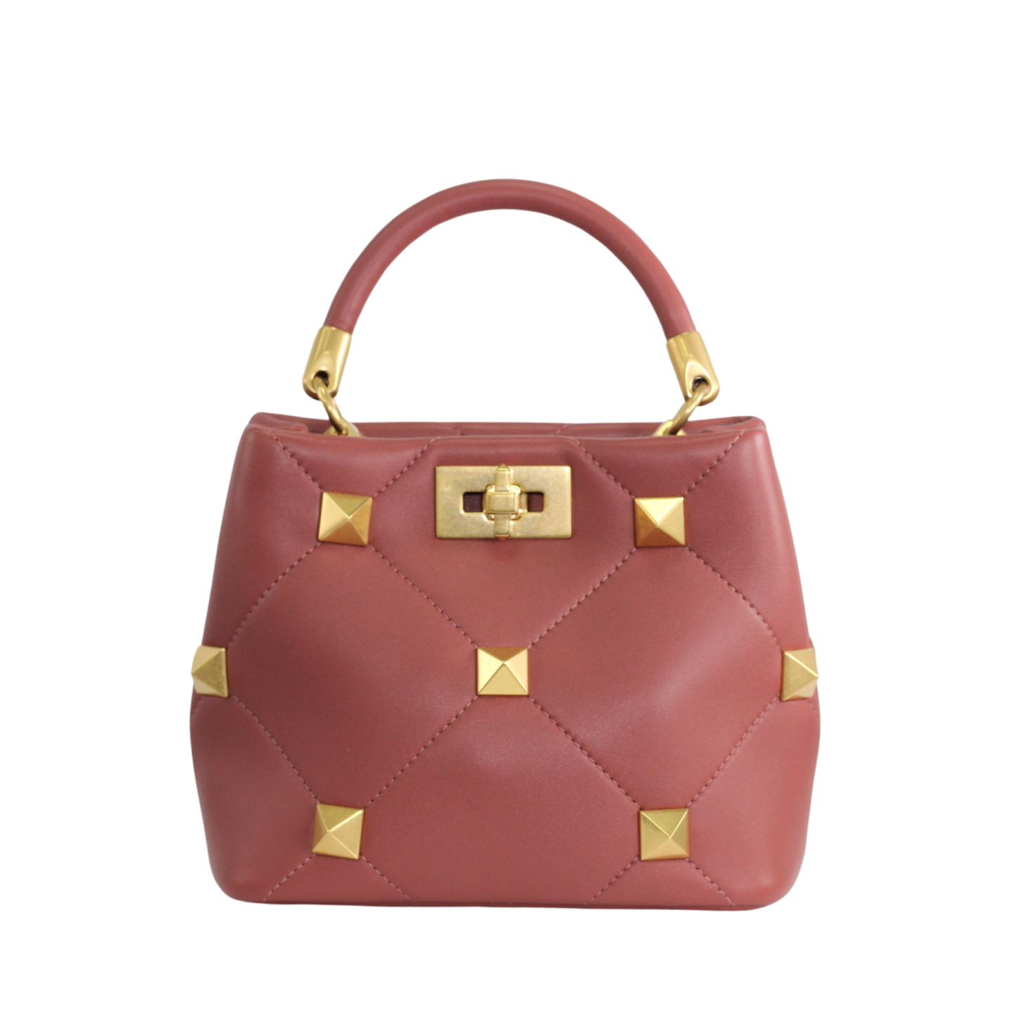 Valentino Small Hand Bag Stud Dark Pink