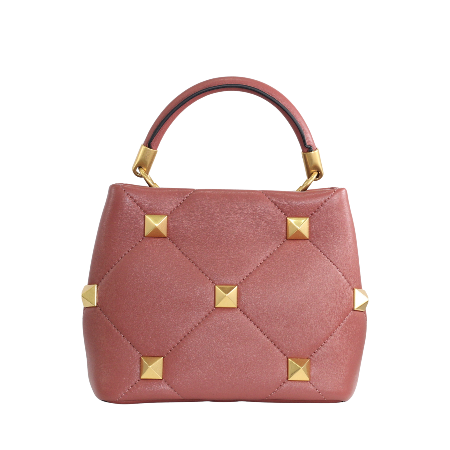 Valentino Small Hand Bag Stud Dark Pink